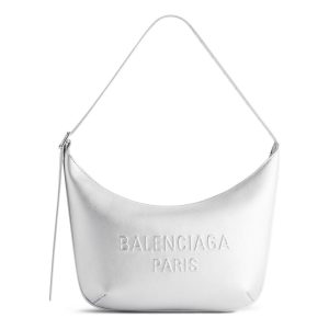 (WMNS) Balenciaga Mary-kate Sling Bag Metallized 'Silver' 7717332AAKE8110