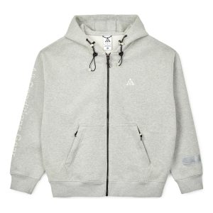 Men's Nike x ACG Therma-Fit Logo Printing Zipper Hooded Long Sleeves Jacket Gray DM4248-050