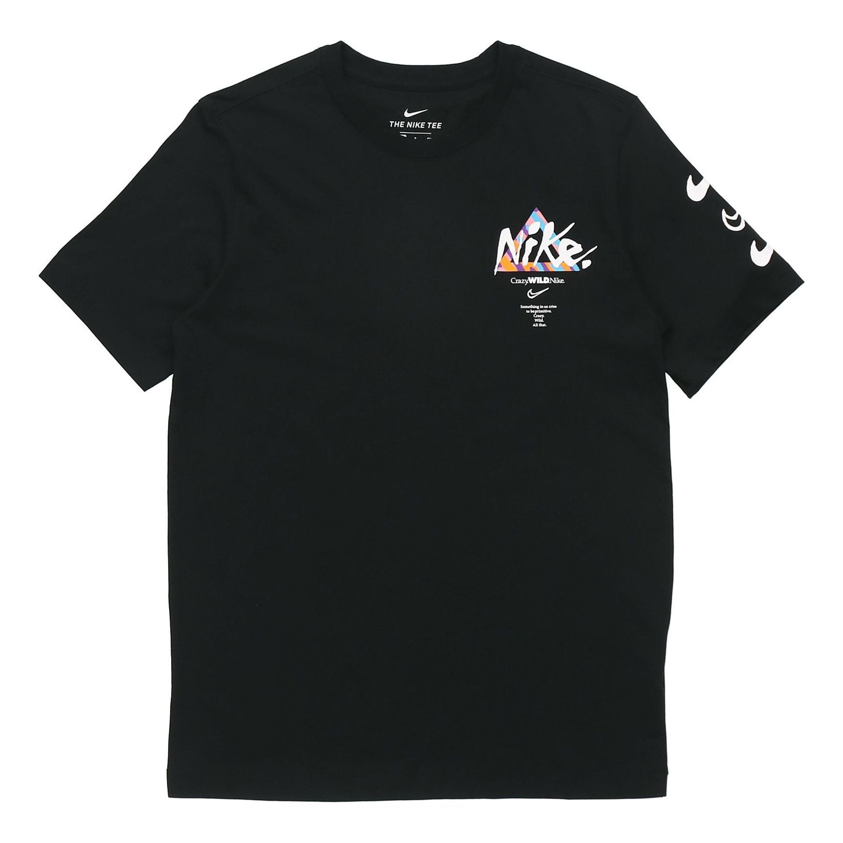 Nike Sportswear Print Casual Sports Short Sleeve Black DB6136-010