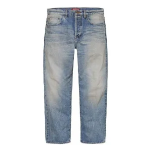 Supreme Distressed Loose Fit Selvedge Jeans 'Teal' SUP-SS24-093