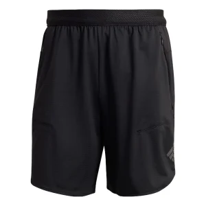 Men's adidas Printing Brand Logo Solid Color Gym Shorts Black HB6526