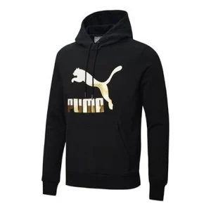 PUMA Classics Printing Drawstring Black Gold Color 599300-51