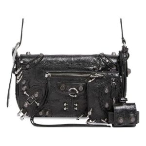 (WMNS) Balenciaga Le Cagole Xs Flap Bag With Piercings 'Black' 7190822AAE31000
