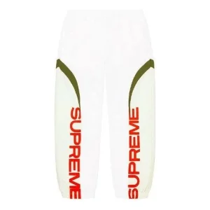 Supreme Curve Track Pants 'White Red Olive Green' SUP-SS22-083