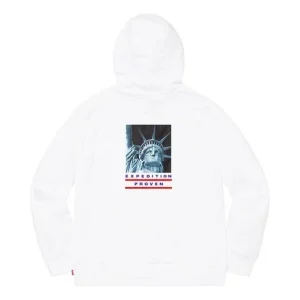 Supreme FW19 Week 10 x The North Face Statue of Liberty Hooded Sweatshirt White SUP-FW19-904