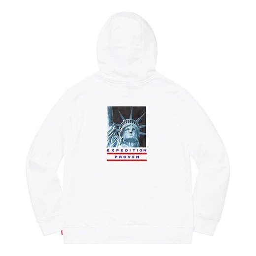Supreme FW19 Week 10 x The North Face Statue of Liberty Hooded Sweatshirt White SUP-FW19-904