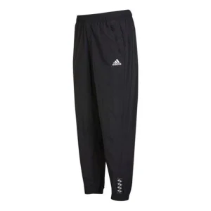 adidas Solid Color Small Label Woven Casual Sports Pants/Trousers/Joggers Autumn Black HE7419