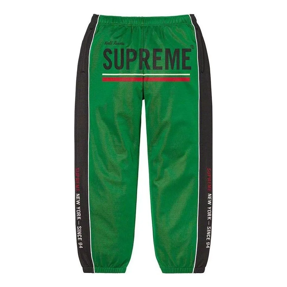 Supreme World Famous Jacquard Track Pants 'Green Black' SUP-FW22-767