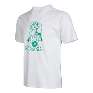 Nike SB Skateboard Sports Printing Loose Knit Short Sleeve White DD1309-100