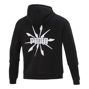 PUMA Logo Pattern Printing Loose Couple Style Black 537016-01
