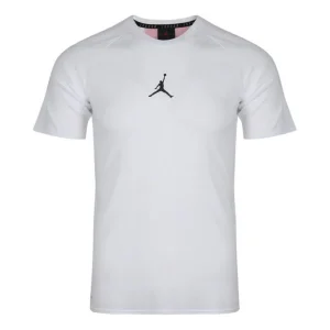 Air Jordan Basketball Sports Breathable Logo Quick Dry Short Sleeve White 889714-102