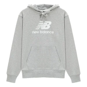 New Balance Stacked Logo French Terry Hoodie Asia Sizing 'Athletic Grey' AMT31537-AG