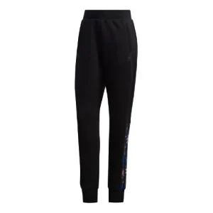 (WMNS) adidas Mic Dk Printing Sports Pants Black GG0762