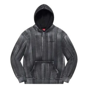 Supreme Brush Stroke Hooded Sweatshirt 'Black White' SUP-SS21-662