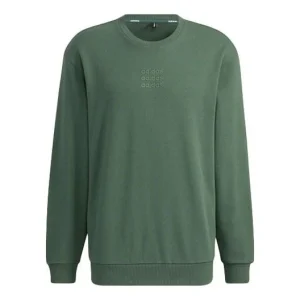 Men's adidas neo Logo Alphabet Printing Round Neck Green H14215