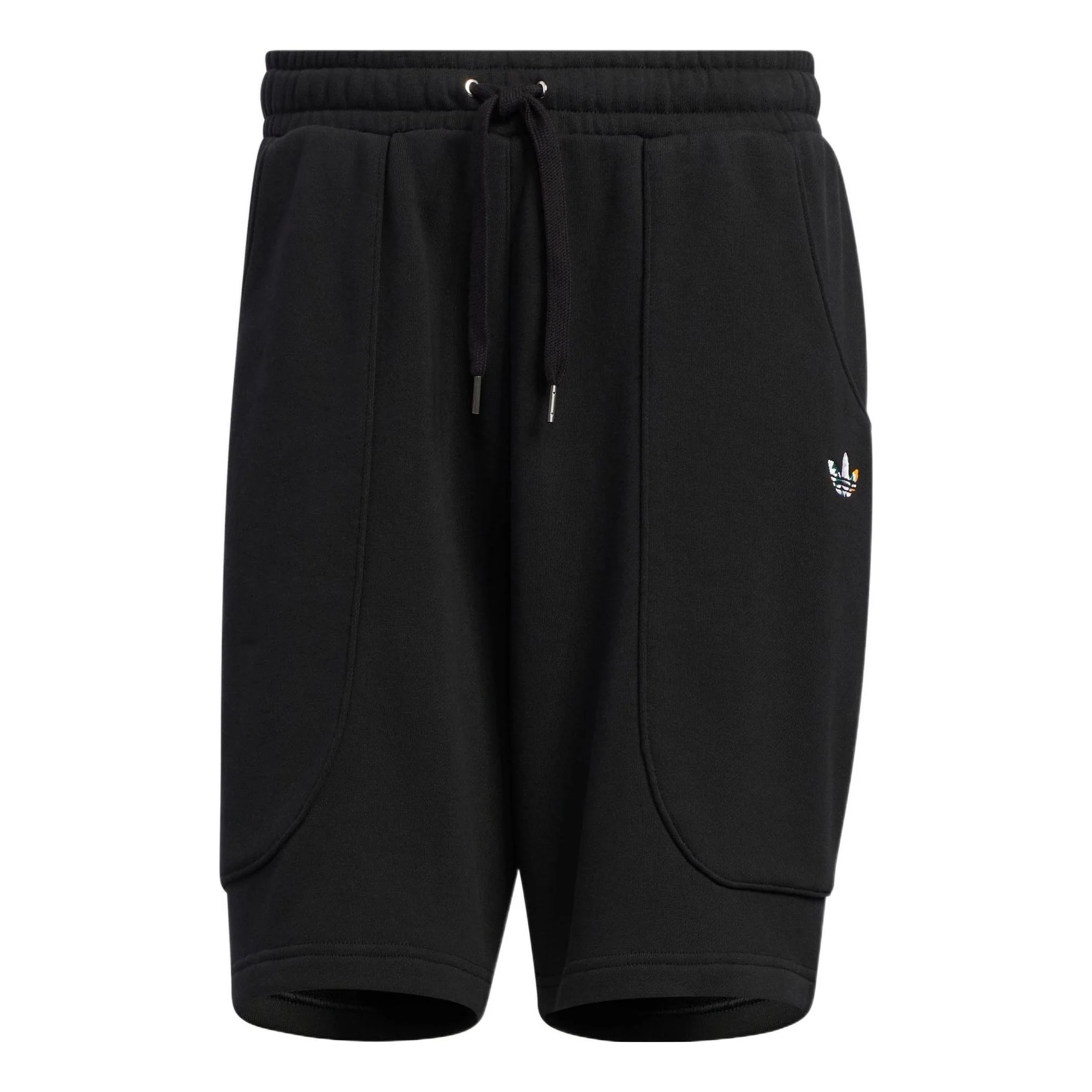 Men's adidas originals Solid Color Micro Mark Loose Athleisure Casual Sports Shorts Black HR6447