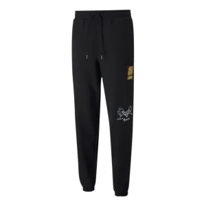 Men's PUMA x BRITTO Crossover Casual Breathable Sports Knit Long Pants Black 532229-01