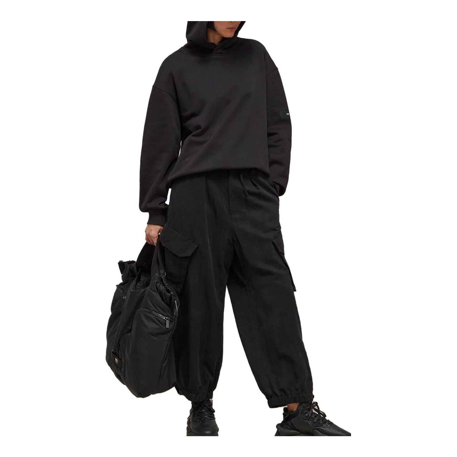 adidas Y-3 Crinkle Twill Cargo Pants 'Black' H63086