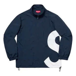 Supreme SS19 S Logo Track Jacket Large Logo Unisex Navy Blue SUP-SS19-10435