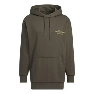adidas Solid Color Pocket Alphabet Loose Casual Hooded Long Sleeves Hoodie Men's Brown IB2736