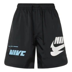 Nike Sportswear Large Logo Woven Lacing Athleisure Casual Sports Shorts Black DM6880-010