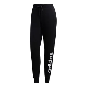 (WMNS) adidas Neo Essential Logo Pants Asia Sizing 'Black White' GJ7917