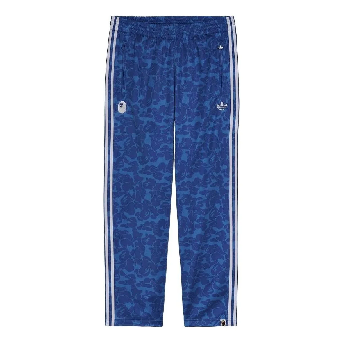 adidas x BAPE Firebird Track Pants Asia Sizing 'Blue' JN7126