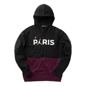 Air Jordan PSG Paris Saint-Germain Fleece Pullover Hoodie 'Bordeaux' CK9773-010