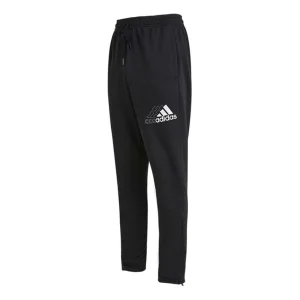 adidas Q3 Bluv Sere Pt Logo Printing Knit Breathable Sports Long Pants Black GS4875