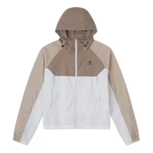 (WMNS) Converse Lightweight Windbreaker Jacket Asia Sizing 'Beige White' 10026393-A01