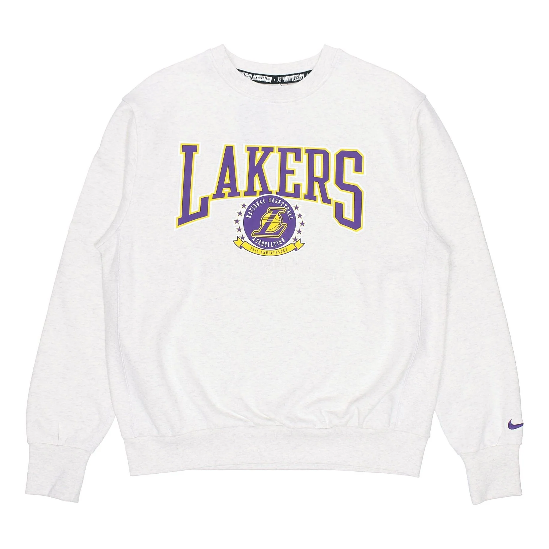 Men's Nike NBA Los Angeles Lakers Fleece Lined Stay Warm Pullover Round Neck Sports Gray White DN4905-051