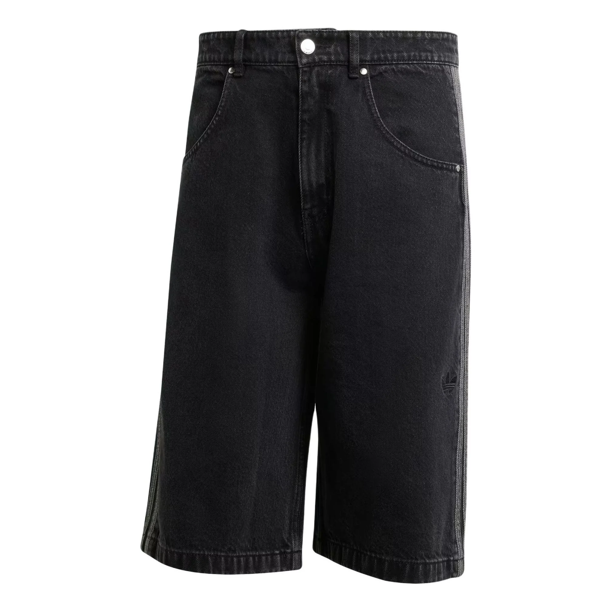 adidas Adicolor Denim Firebird Shorts Asia Sizing 'Black' JC6719