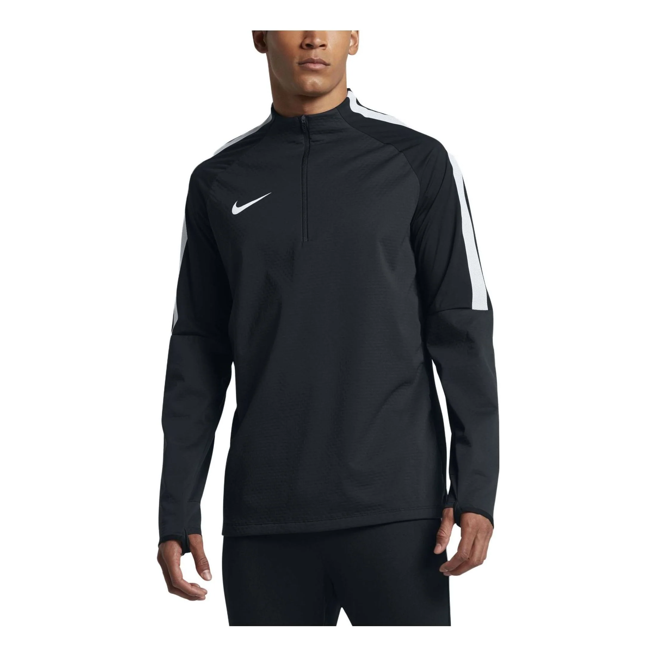 Nike Contrasting Colors High Collar Half Zipper Long Sleeves Hoodie 'Black' 807029-013