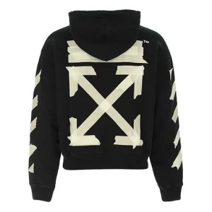 Off-White Tape Arrows Over Hoodie 'Black/Beige' OMBB037R20E300021048
