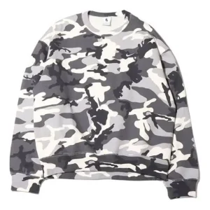 Men's Nike Solo Swoosh Camouflage Fleece Round Neck Pullover Gray DN1256-133