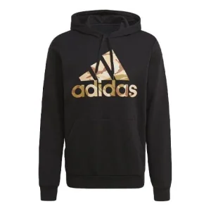 adidas M Camo Hd Logo Printing Sports hooded Long Sleeves Black GL0019