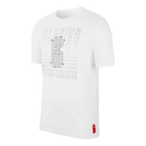 Nike Dri-fit Kyrie Logo Printing Basketball Short Sleeve White CD1323-100