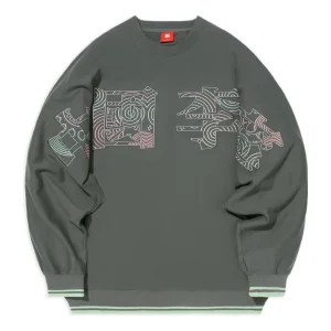 Li-Ning Stylish Loose Round Neck Pullover 'Green' AWDS222-2