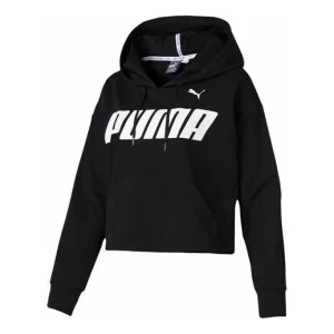 (WMNS) PUMA Cropped Logo Hoodie 844023-01