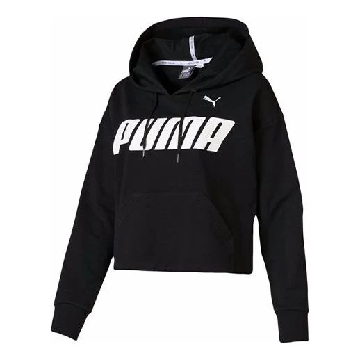 (WMNS) PUMA Cropped Logo Hoodie 844023-01