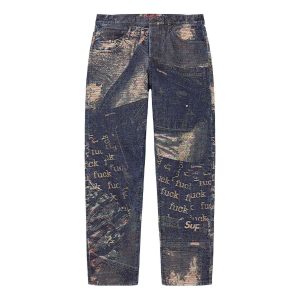 Supreme Archive Denim Jacquard Regular Jean 'Dark Blue' SUP-SS23-237