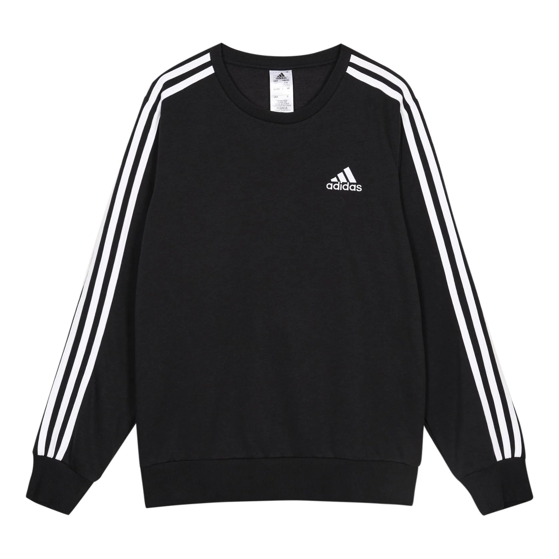 adidas Sports Round Neck Loose Long Sleeves Pullover Black GK9078