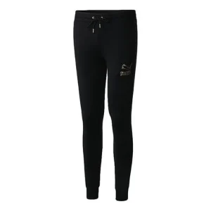PUMA Essentials Metallic Pants 'Black' 597460-51