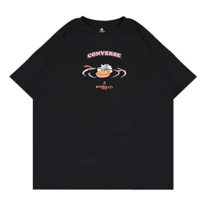 (WMNS) Converse Boards Co. Logo T-Shirt Asia Sizing 'Black' 10025883-A02
