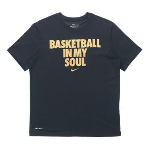 Nike Basketball Text Sports Short-Sleeved Male Black BQ3646-011