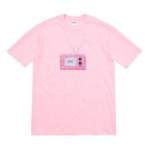 Supreme SS18 TV Tee Light Pink Printing Short Sleeve Unisex SUP-SS18-0089