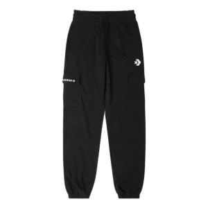 (WMNS) Converse Fashion Knit Logo Cargo Jogger Asia Sizing 'Black' 10024529-A03