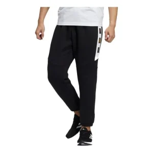 Men's adidas Logo Printing Knit Bundle Feet Sports Pants/Trousers/Joggers Black H39222