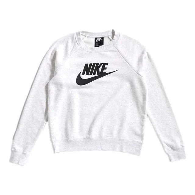 (WMNS) Nike Sportswear Logo Printing Knit Round Neck Gray White BV4113-051