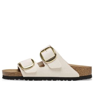 Birkenstock Arizona Big Buckle Rivet Logo Textile Narrow Fit 'Vegan Canvas Eggshell' 1025563